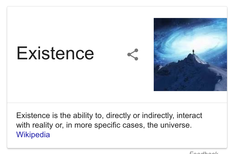 The definition of existence